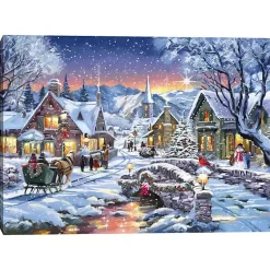 Christmas Art & Wall Decor>Kirklands Home Tinsel Town Christmas Canvas Art Print Multi