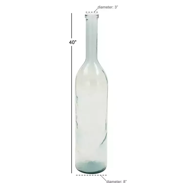 Vases>Kirklands Home Tinted Farmhouse Glass Bottle Vase Green
