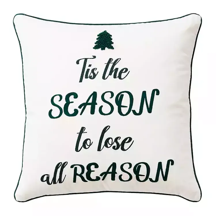 Christmas Pillows>Kirklands Home Tis the Reason Christmas Throw Pillow Green