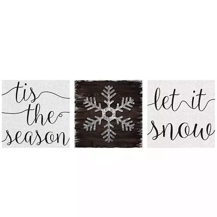 Christmas Art & Wall Decor>Kirklands Home Tis the Season Canvas Art Prints, Set of 3