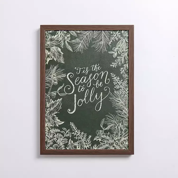 Christmas Art & Wall Decor>Kirklands Home Tis the Season to be Jolly Framed Wall Plaque