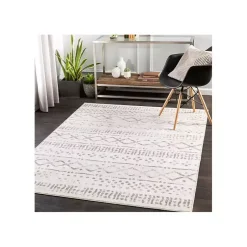 Kirklands Home Toasted Brown Abstract Diamond Area Rug, 5x7 New