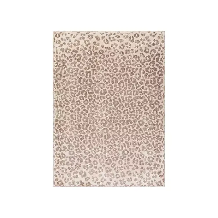 Kirklands Home Toasted Brown Cheetah Print Area Rug, 5x7 New
