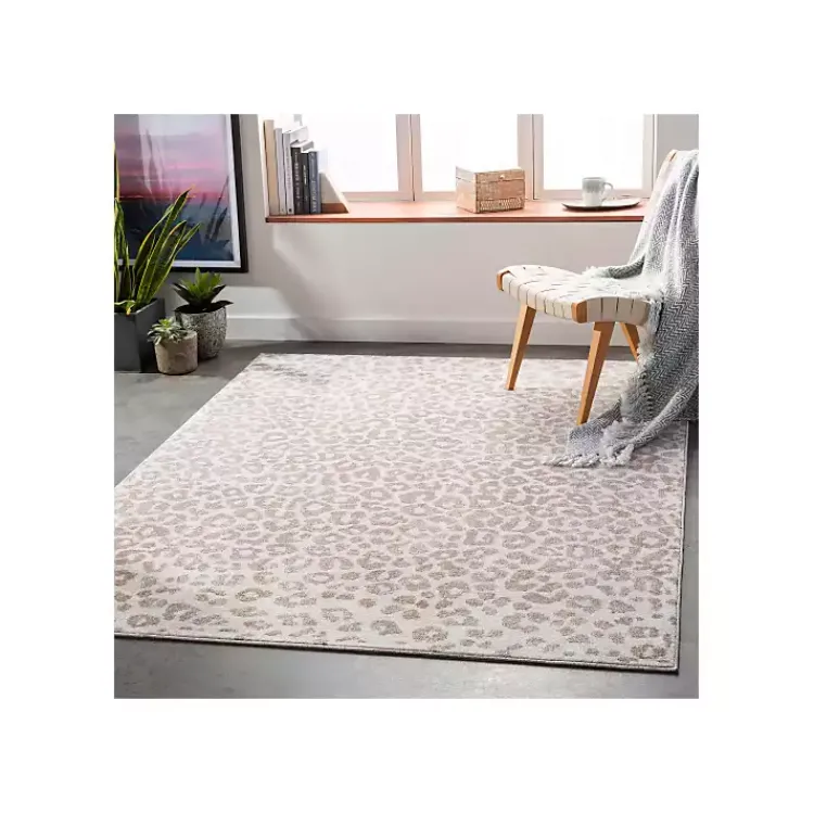 Kirklands Home Toasted Brown Cheetah Print Area Rug, 5x7 New