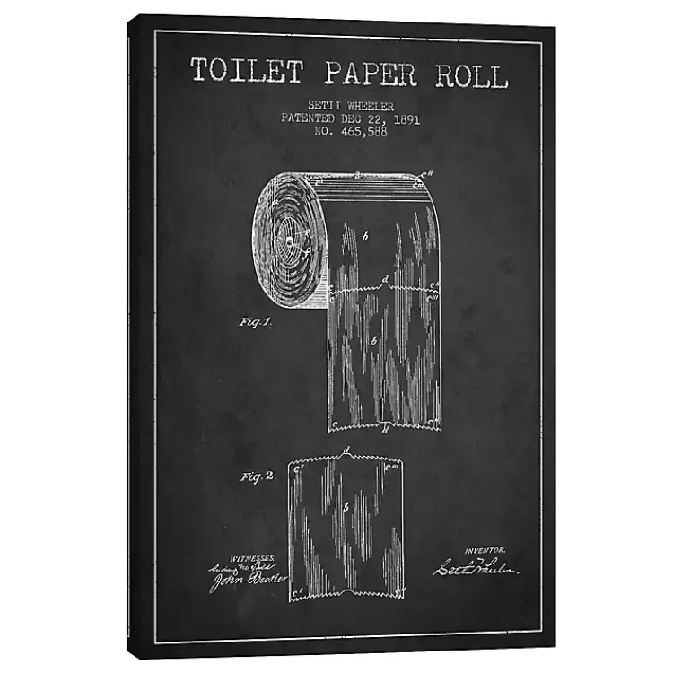 Kirklands Home Toilet Paper Patent Canvas Art Print, 18x26 in. New