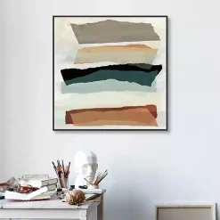 Kirklands Home Torn Edges Framed Canvas Art Print Multi Hot