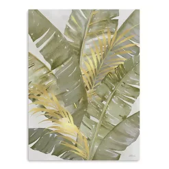 Kirklands Home Touch of Gold Banana Leaves Canvas Art Print Sale