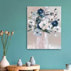 Kirklands Home Touch of Teal Bouquet Canvas Art Print, 16x20 in. Clearance