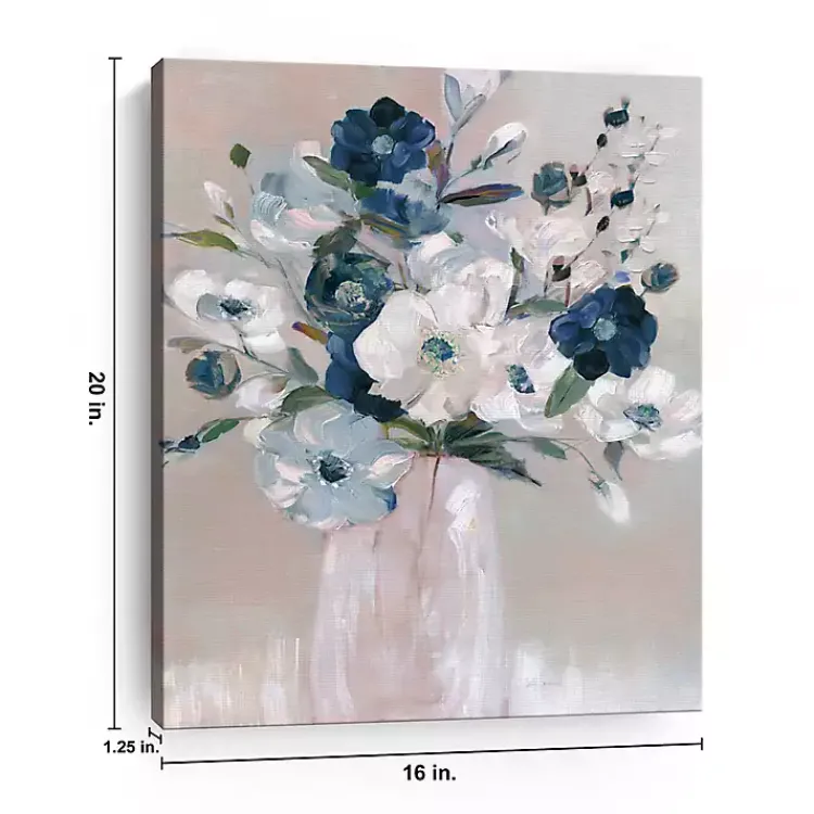Kirklands Home Touch of Teal Bouquet Canvas Art Print, 16x20 in. Clearance