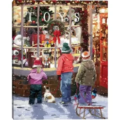 Christmas Art & Wall Decor>Kirklands Home Toy Shop Display Window Christmas Canvas Art Print Multi