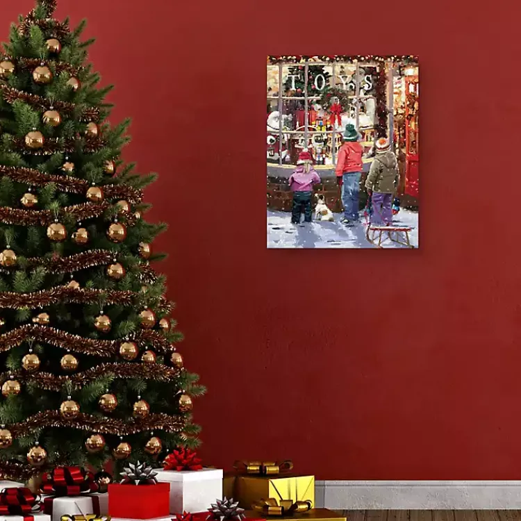 Christmas Art & Wall Decor>Kirklands Home Toy Shop Display Window Christmas Canvas Art Print Multi