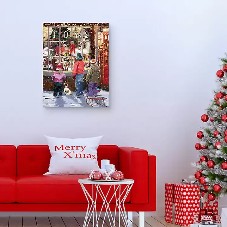 Christmas Art & Wall Decor>Kirklands Home Toy Shop Display Window Christmas Canvas Art Print Multi