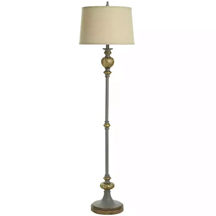 Kirklands Home Traditional and Aged Gold Floor Lamp Gray Discount