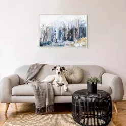 Kirklands Home Tranquil Forest Framed Canvas Art Print New