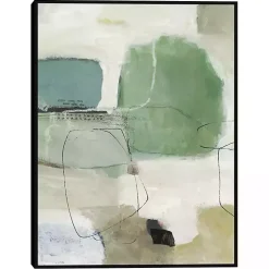 Kirklands Home Tranquil Green Framed Canvas Art Print New