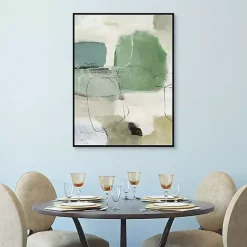 Kirklands Home Tranquil Green Framed Canvas Art Print New