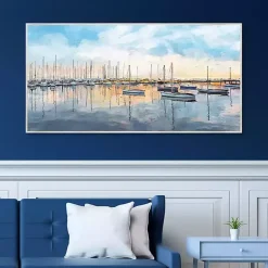 Kirklands Home Tranquil Harbor Framed Canvas Art Print Hot