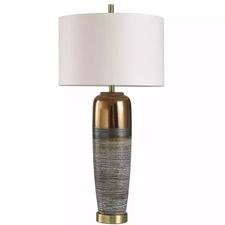 Kirklands Home Transitional Ceramic & Metal Table Lamp White Clearance