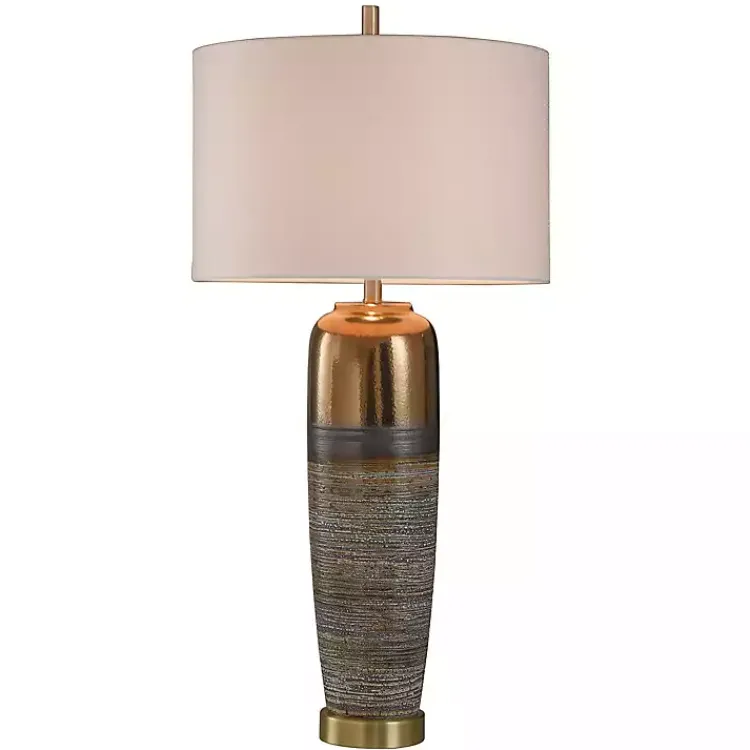 Kirklands Home Transitional Ceramic & Metal Table Lamp White Clearance