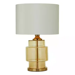 Kirklands Home Translucent Orange Glass Shade Table Lamp White