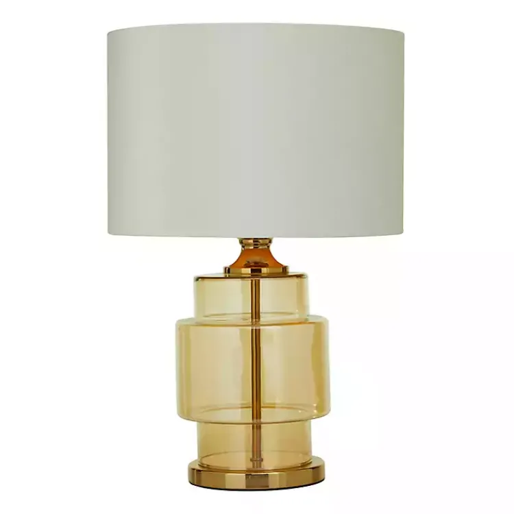 Kirklands Home Translucent Orange Glass Shade Table Lamp White