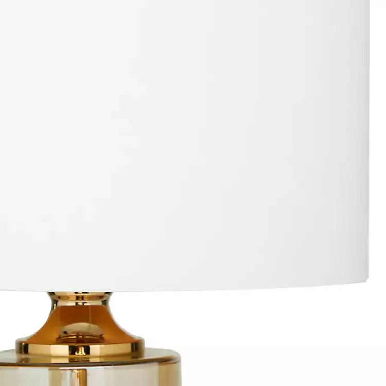Kirklands Home Translucent Orange Glass Shade Table Lamp White
