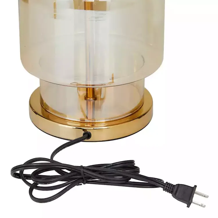 Kirklands Home Translucent Orange Glass Shade Table Lamp White