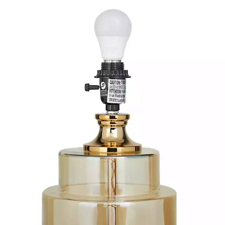 Kirklands Home Translucent Orange Glass Shade Table Lamp White