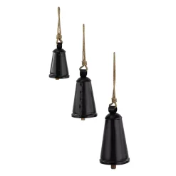 Decorative Accents>Kirklands Home Triangular Iron Hanging Bells, Set of 3 Black