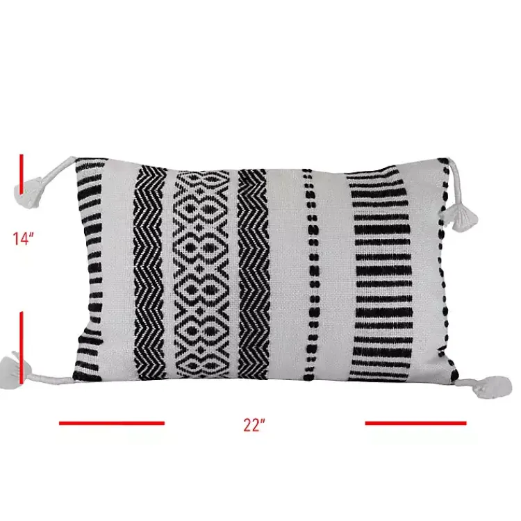 Kirklands Home Tribal Stripe Tassel Outdoor Lumbar Pillow Discount