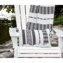 Kirklands Home Tribal Stripe Tassel Outdoor Lumbar Pillow Discount