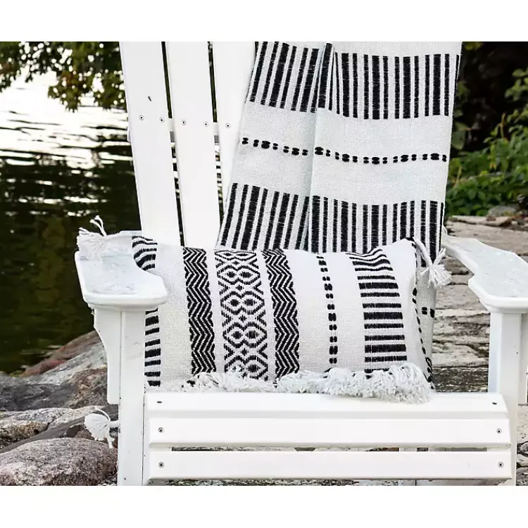 Kirklands Home Tribal Stripe Tassel Outdoor Lumbar Pillow Discount