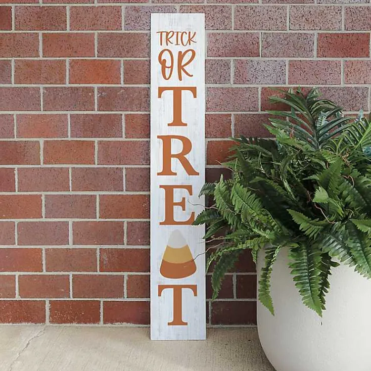 Halloween>Kirklands Home Trick or Treat Candy Corn Halloween Porch Board
