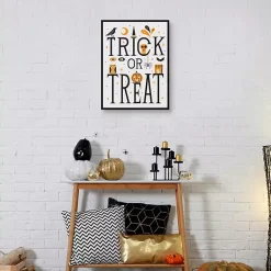 Halloween>Kirklands Home Trick or Treat Framed Canvas Wall Plaque