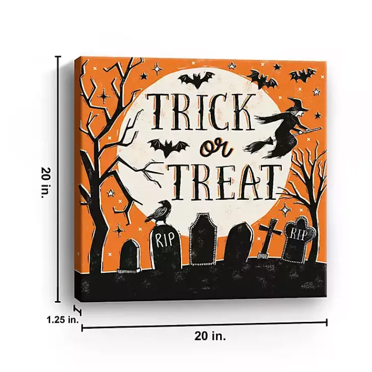 Halloween>Kirklands Home Trick or Treat Graveyard Canvas Art Print