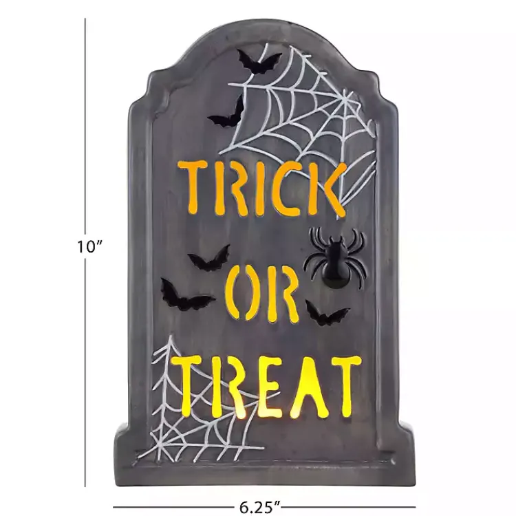 Halloween>Kirklands Home Trick or Treat LED Tombstone Decoration