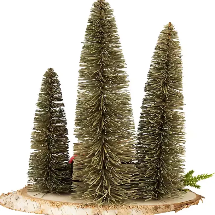 Christmas Decorations>Kirklands Home Trio of Bottle Brush Trees Christmas Decoration Green