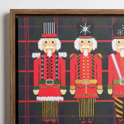 Christmas Art & Wall Decor>Kirklands Home Triple Nutcrackers Plaid Wall Plaque