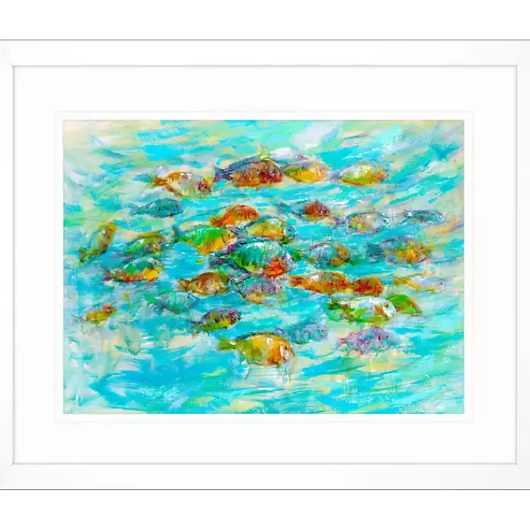 Kirklands Home Tropical Colors Framed Art Print Blue New