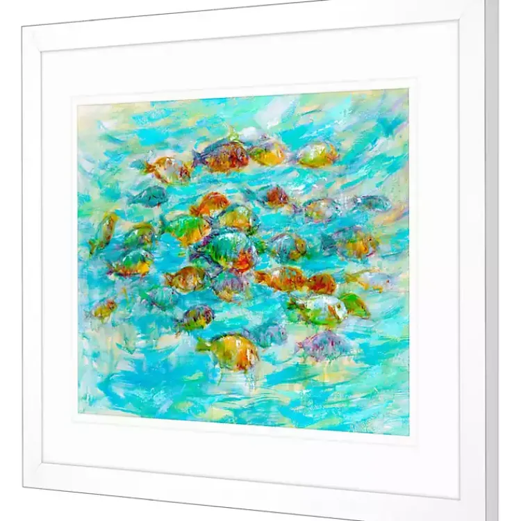 Kirklands Home Tropical Colors Framed Art Print Blue New