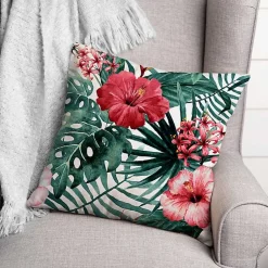 Kirklands Home Tropical Flowers Outdoor Pillow Best