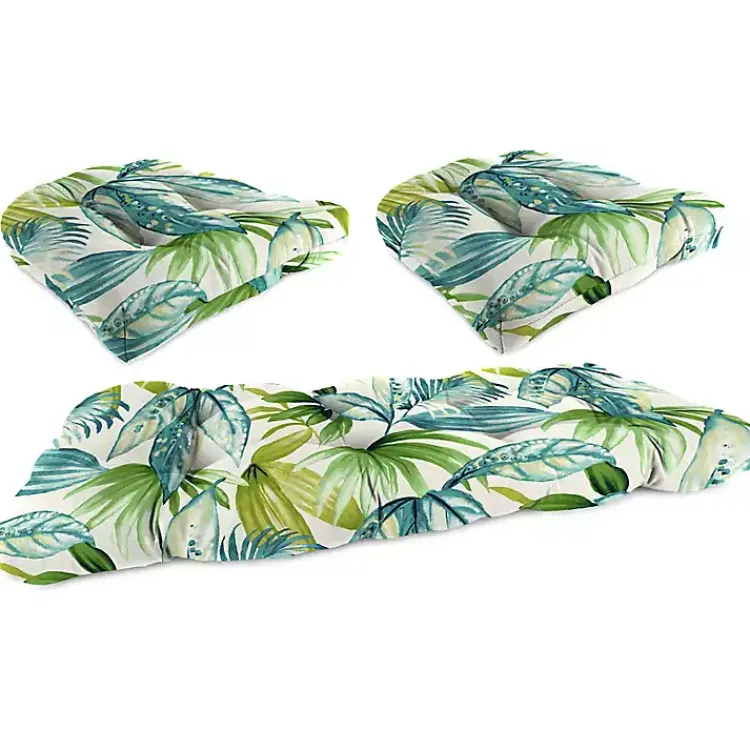 Kirklands Home Tropical 3-pc. Chair and Bench Outdoor Cushion Set Sale