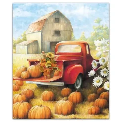 Fall>Kirklands Home Truck in a Pumpkin Patch Canvas Art Print