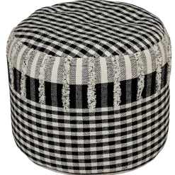 Poufs & Floor Cushions>Kirklands Home Tufted Black Mini Check Pouf