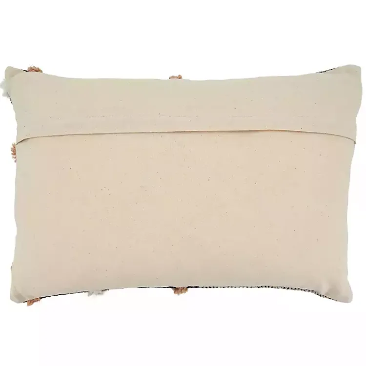 Pillows>Kirklands Home Tufted Chevron Plaid Cotton Lumbar Pillow