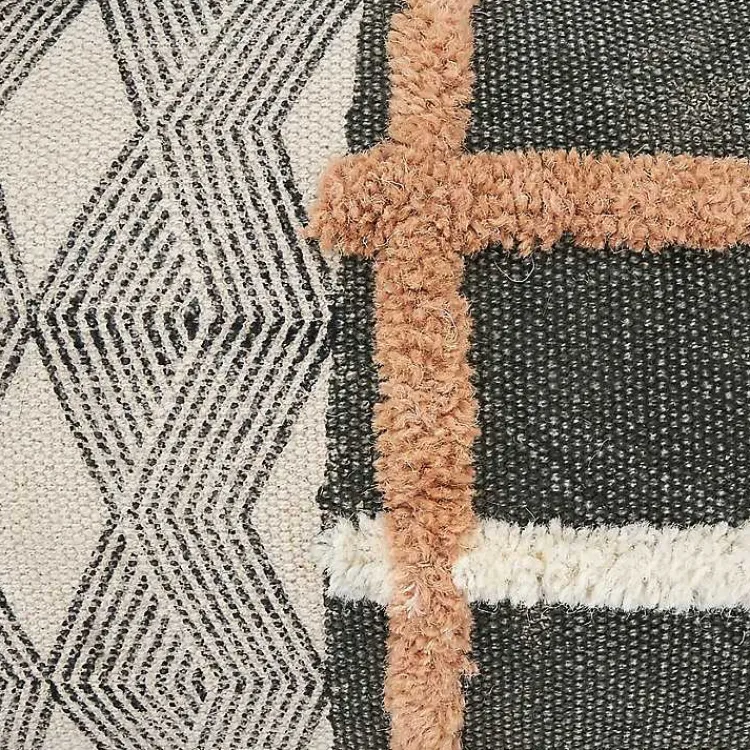 Pillows>Kirklands Home Tufted Chevron Plaid Cotton Lumbar Pillow