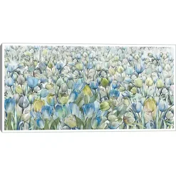 Kirklands Home Tulip Parade Framed Canvas Art Print Multi New