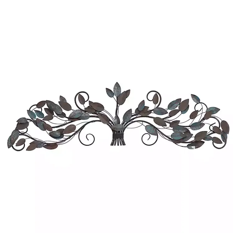 Kirklands Home Turquoise Bronze Distressed Iron Vine Wall Plaque Brown Best