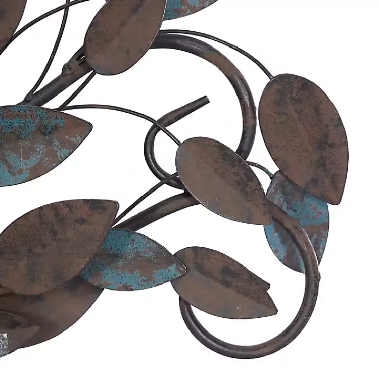 Kirklands Home Turquoise Bronze Distressed Iron Vine Wall Plaque Brown Best