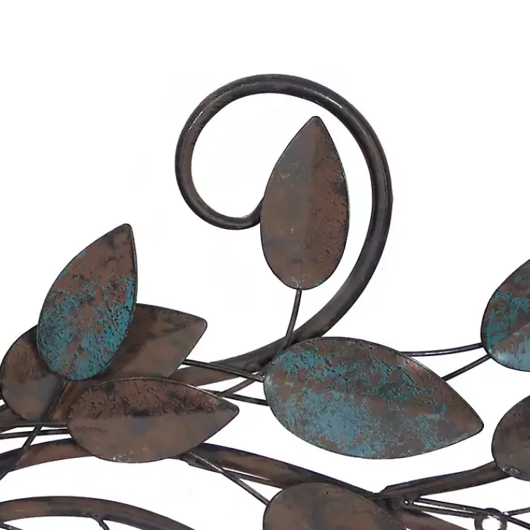 Kirklands Home Turquoise Bronze Distressed Iron Vine Wall Plaque Brown Best